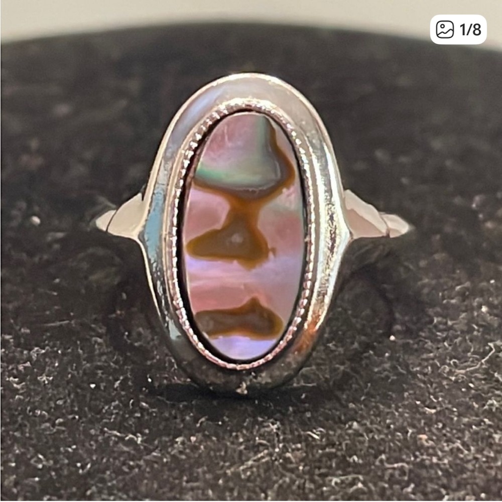 Avon Silver and Abalone Ring